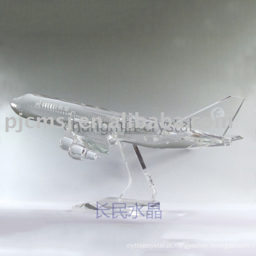 Avião de cristal, modelo de avião, presente de cristal ou lembrança